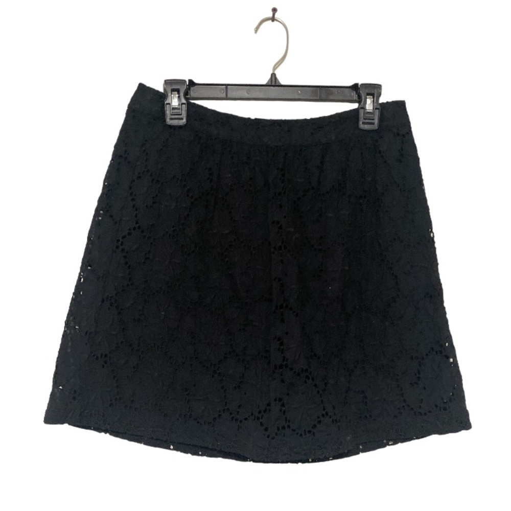 LOFT Black Embroidered Eyelet Peasant Skirt - Size 6P